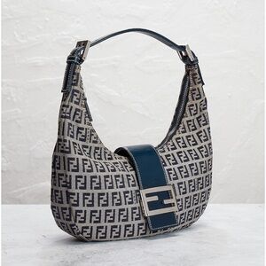 Fendi Zucca Mama Half Moon Shoulder Bag